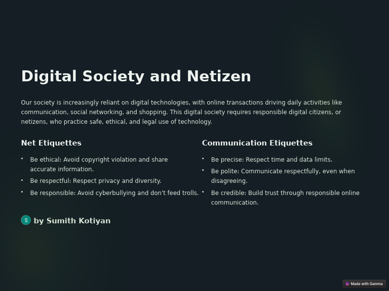 Digital Citizenship and Online Etiquette | PDF