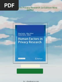Download Human Factors In Privacy Research 1st Edition Nina Gerber ebook All Chapters PDF