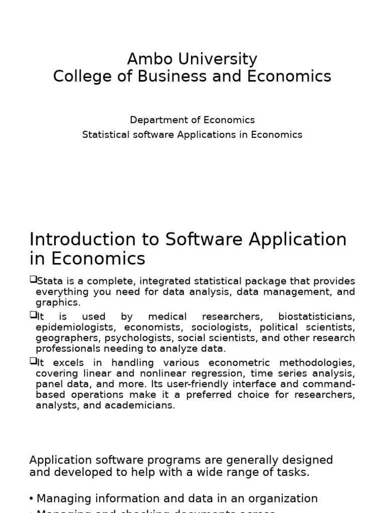 Statistical Software Programs List