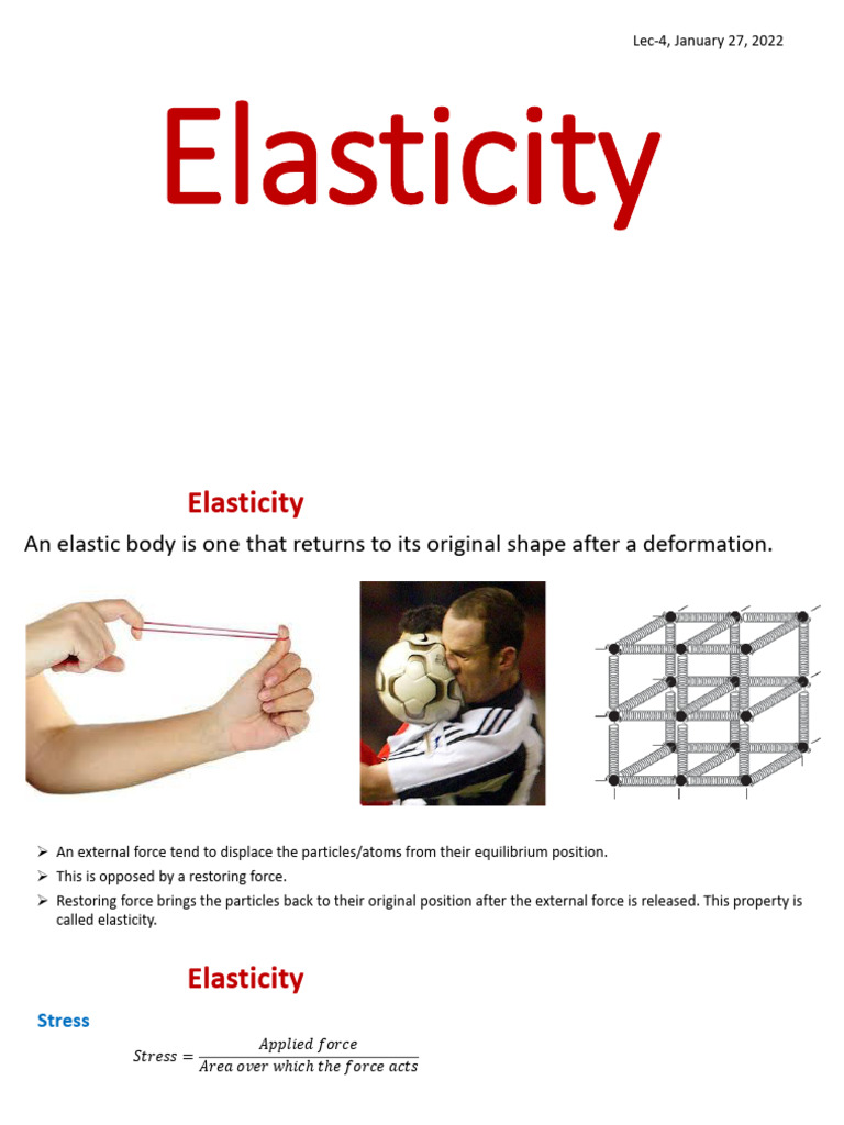 Lec-4 | PDF | Elasticity (Physics) | Young's Modulus
