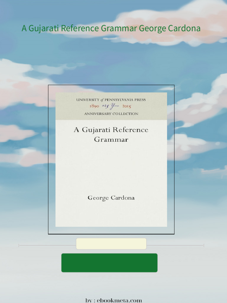 A gujarati reference grammar george cardona 2024 scribd download pdf