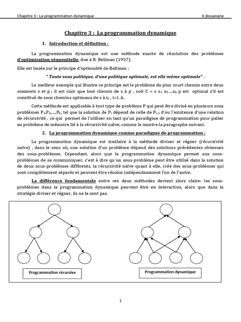Introduction à la programmation dynamique | PDF | Programmation ...