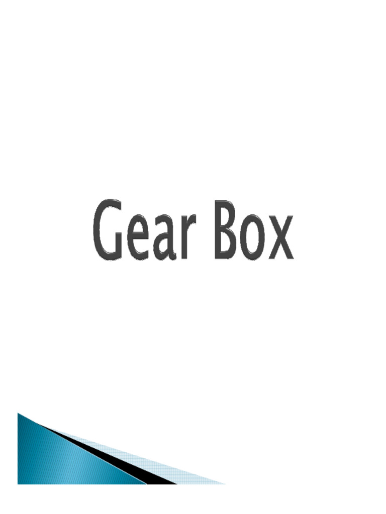 Gearbox Basics for Engineers | PDF