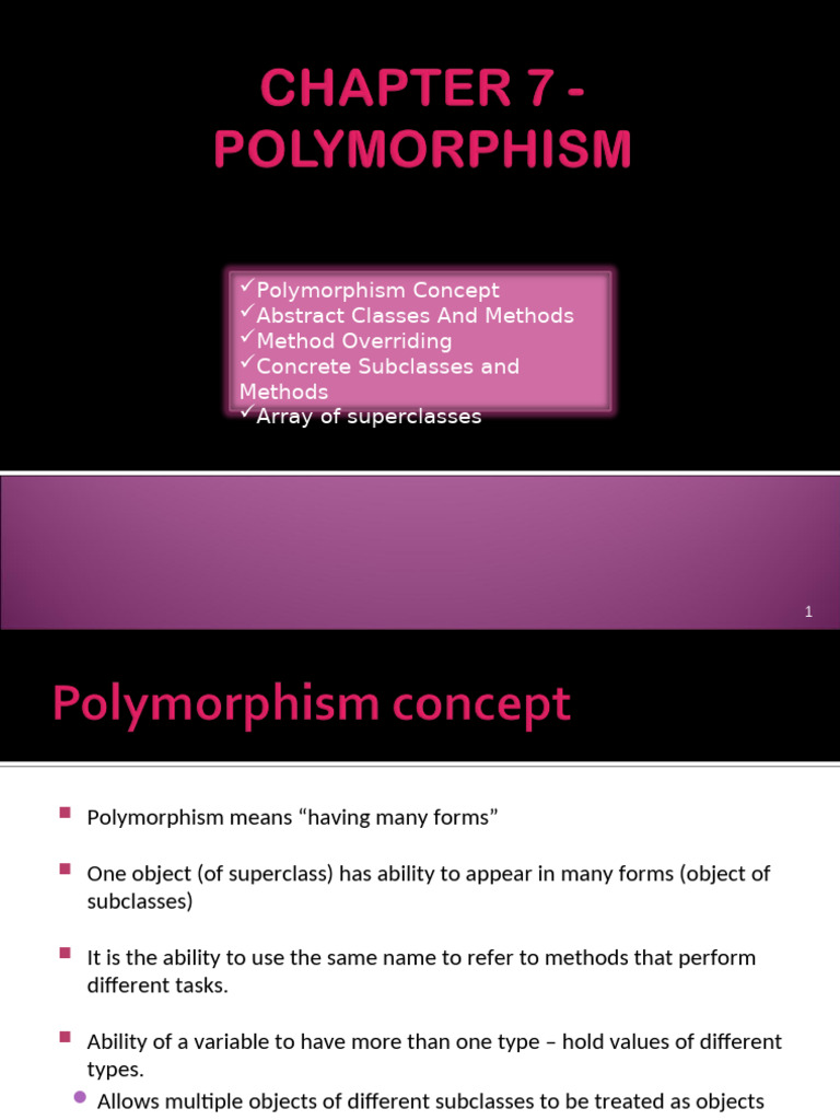 chapter7-Polymorphism (1) | PDF | Class (Computer Programming ...