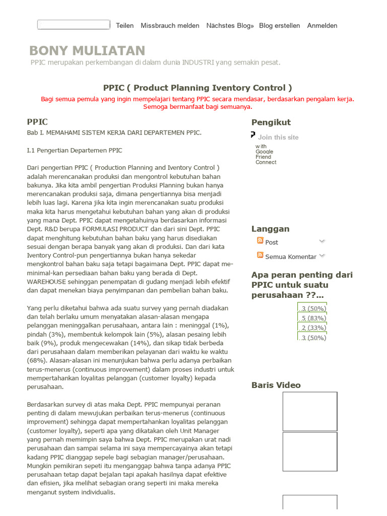 Peran Strategis Departemen PPIC | PDF
