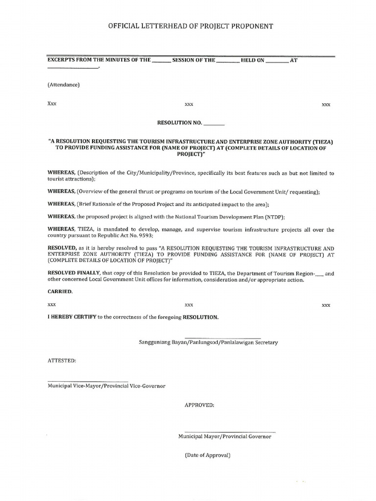 Template For Resolution | PDF