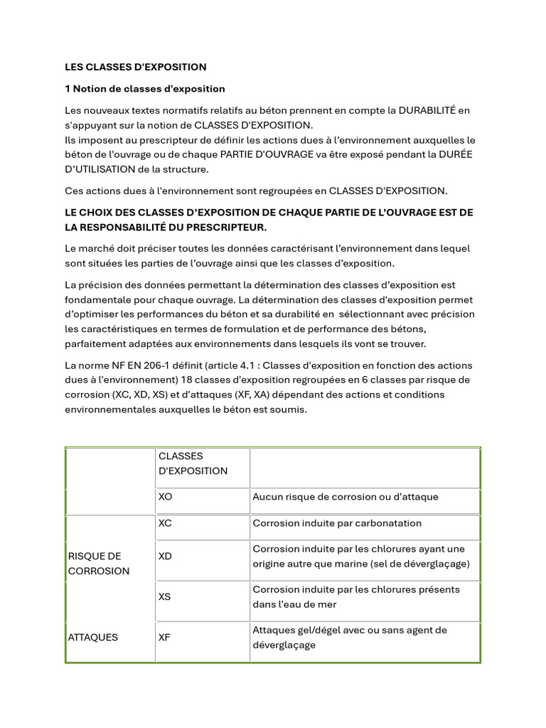 Classes d'exposition du béton | PDF | Béton | Matériaux