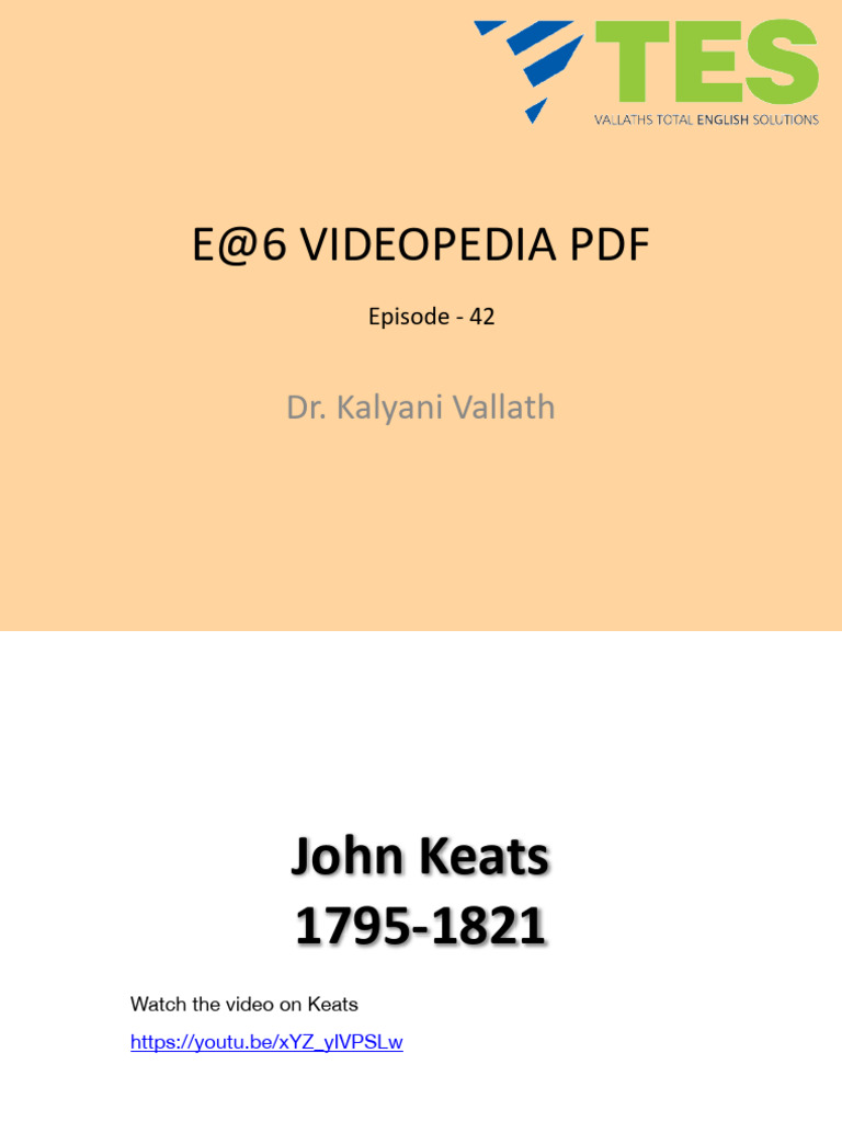 John Keats: Life and Poetry Overview | PDF | John Keats | Poetry