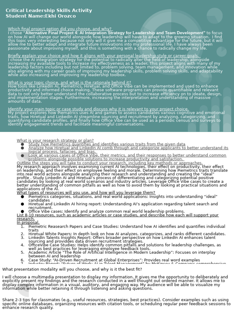 Critical Leadership Skills Activity Template | PDF | Artificial ...