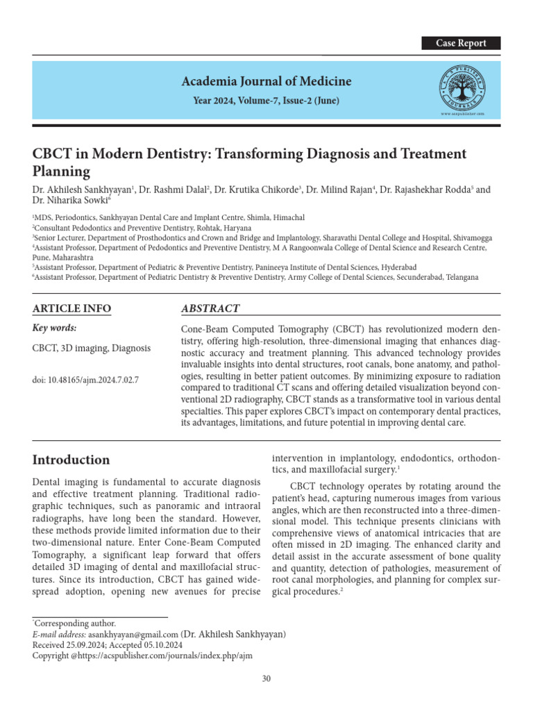 7 CBCT in Modern Dentistry - 30-33 | PDF | Medical Imaging | Medical ...