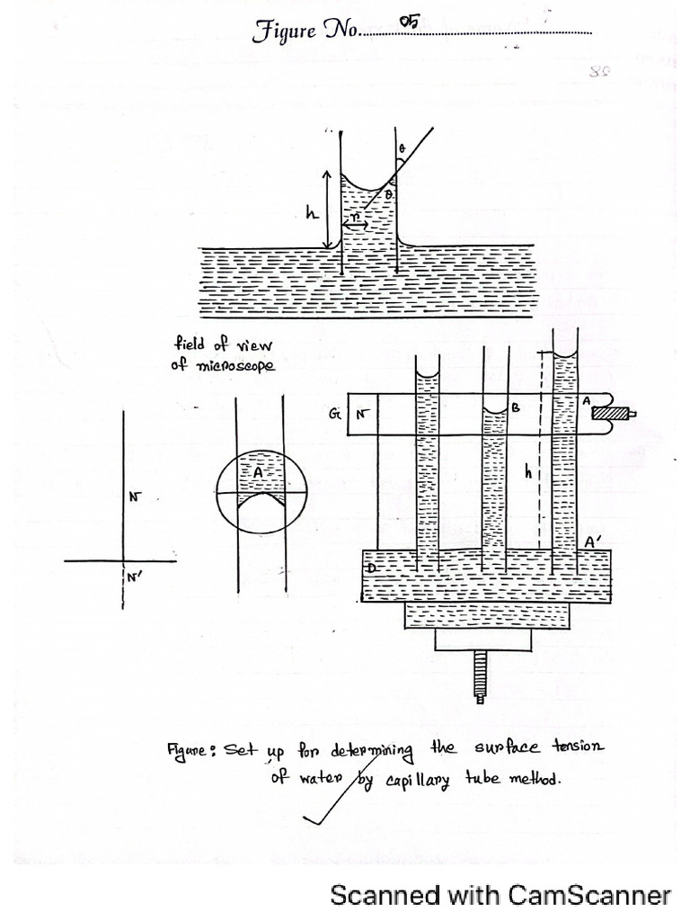Surface Tension of Water by Capillary Tu | PDF