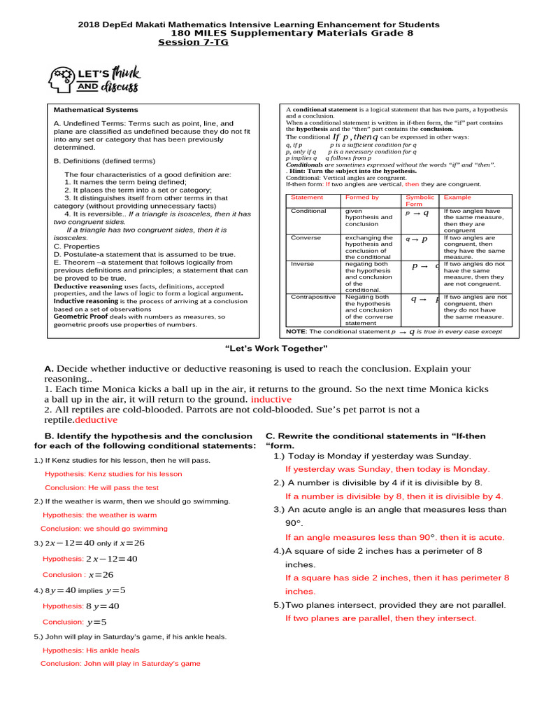 Math Learning Enhancement Guide | PDF | Inductive Reasoning ...