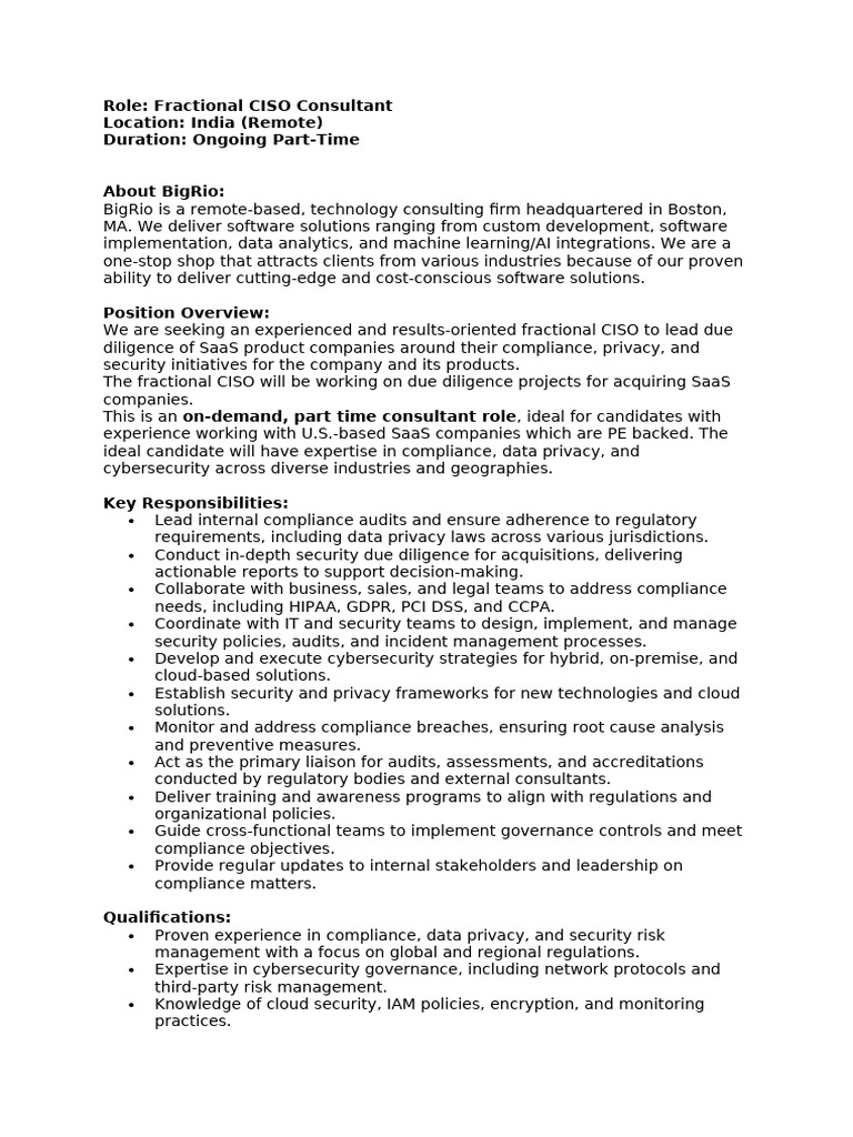 CISO (BI) | PDF | Regulatory Compliance | Computer Security