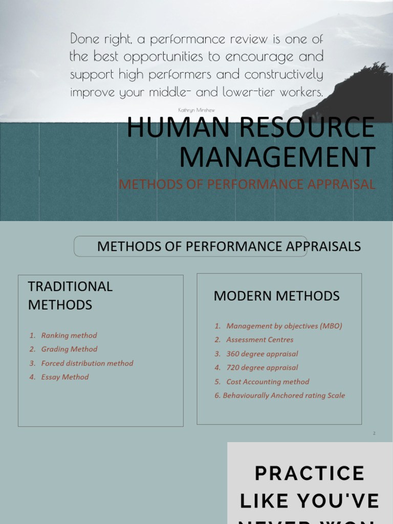 Human Resource Management: Methods of Performance Appraisal | PDF ...