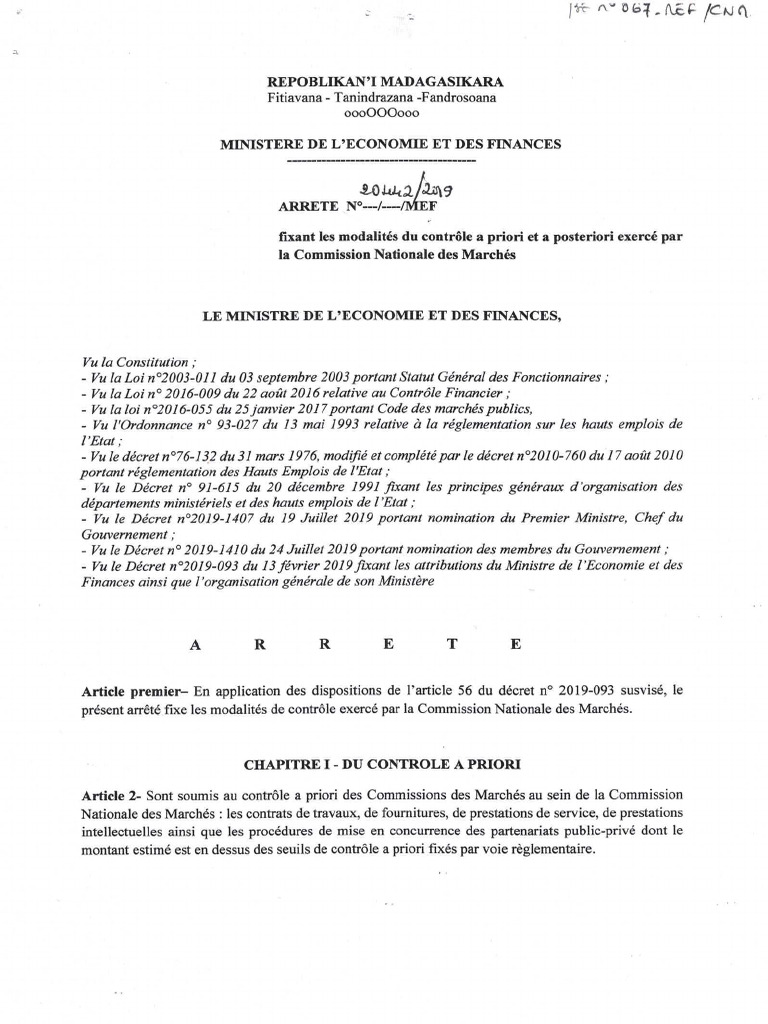 Arrete Controle | PDF