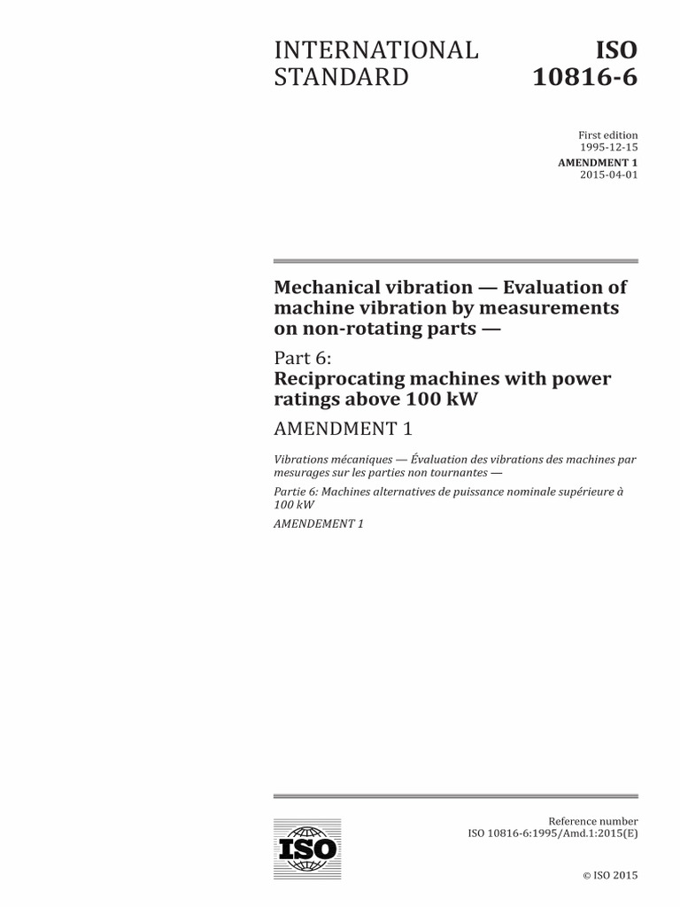 Iso 10816-6 Amd 1-2015 | PDF