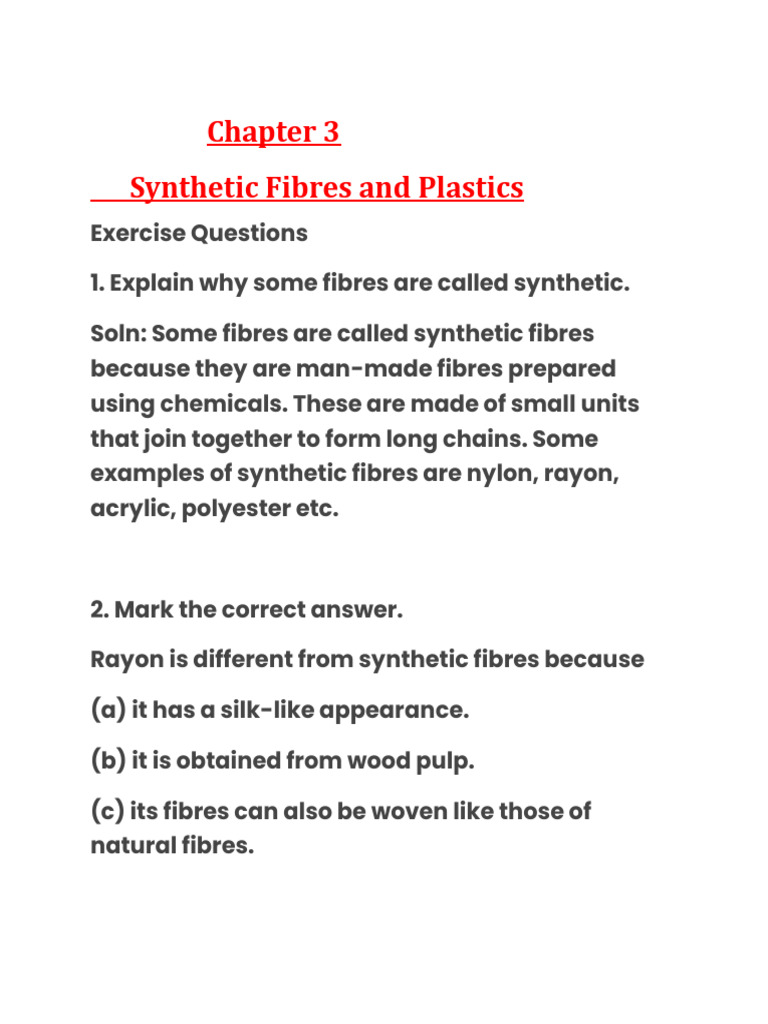 chapter 3 science | PDF | Fibers | Synthetic Fiber
