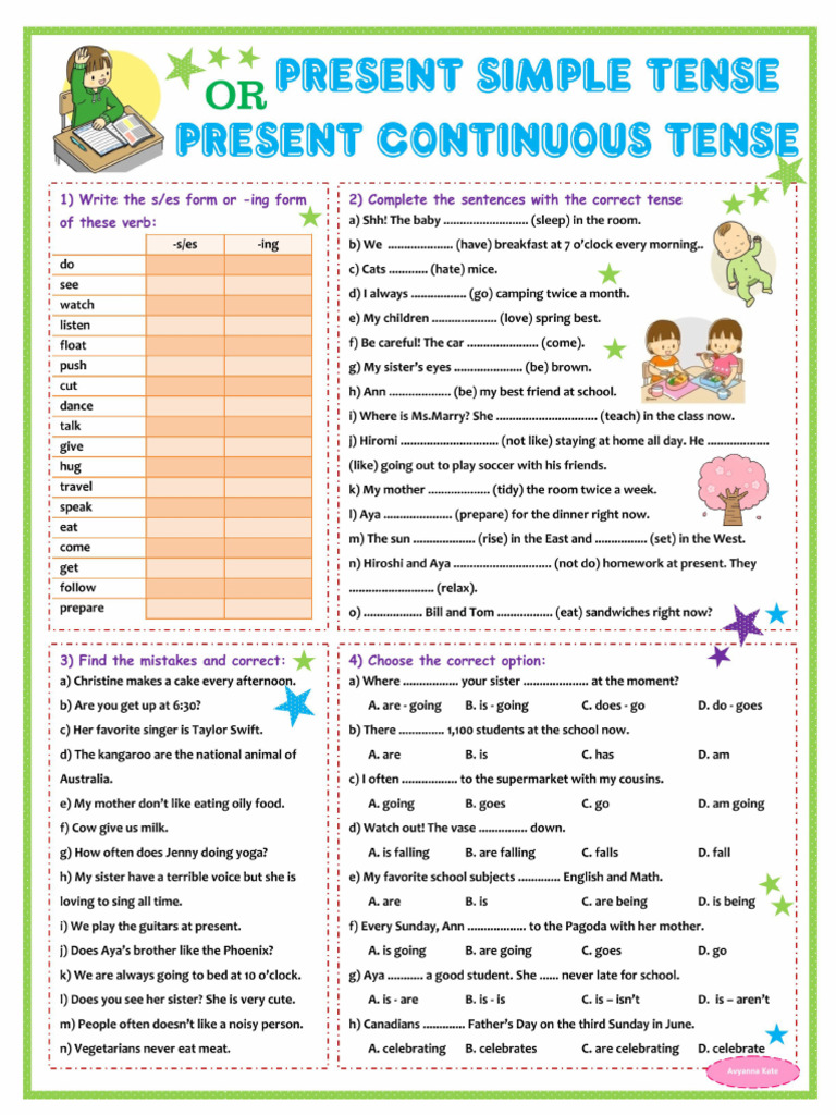 Present Simple Continuous 3 | PDF