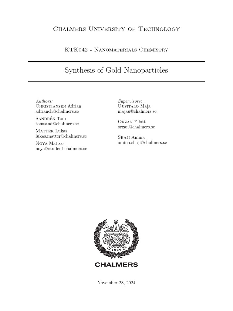Annotated-Lab Report Gold-1 | PDF | Nanoparticle | Plasmon