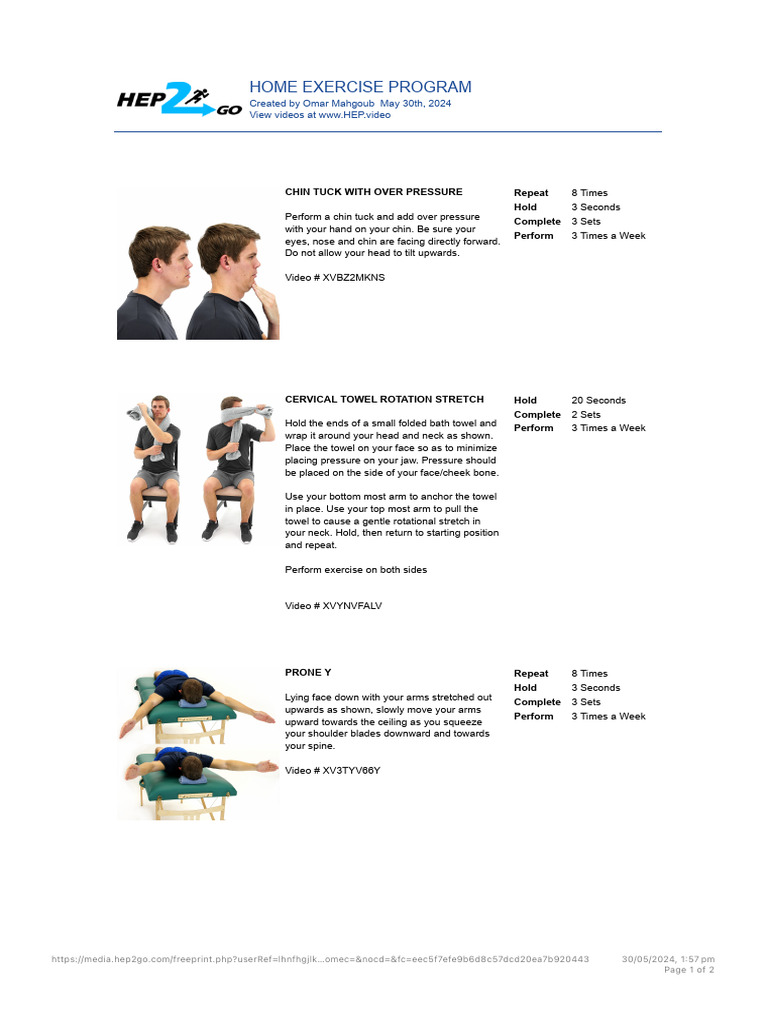 Home Exercise Program Guide | PDF | Human Anatomy | Musculoskeletal System