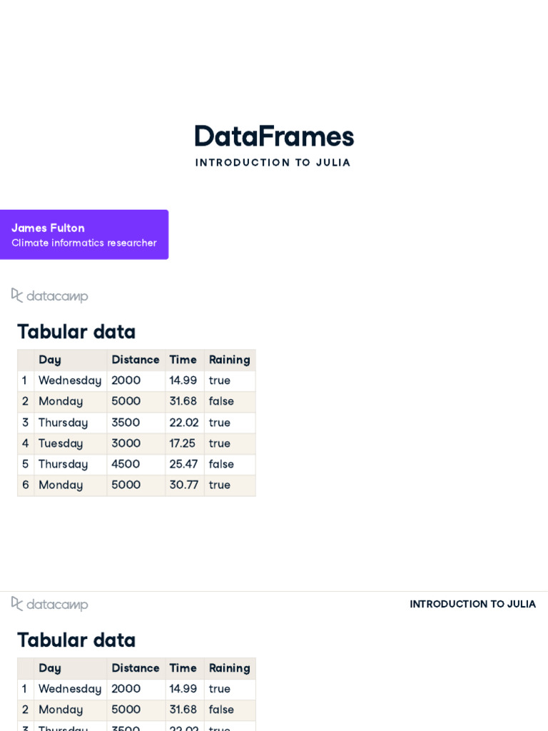 Introduction to DataFrames in Julia | PDF | Matrix (Mathematics ...