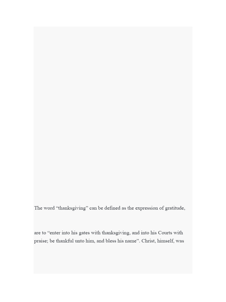 The Importance of Daily Thanksgiving | PDF | Prayer | God
