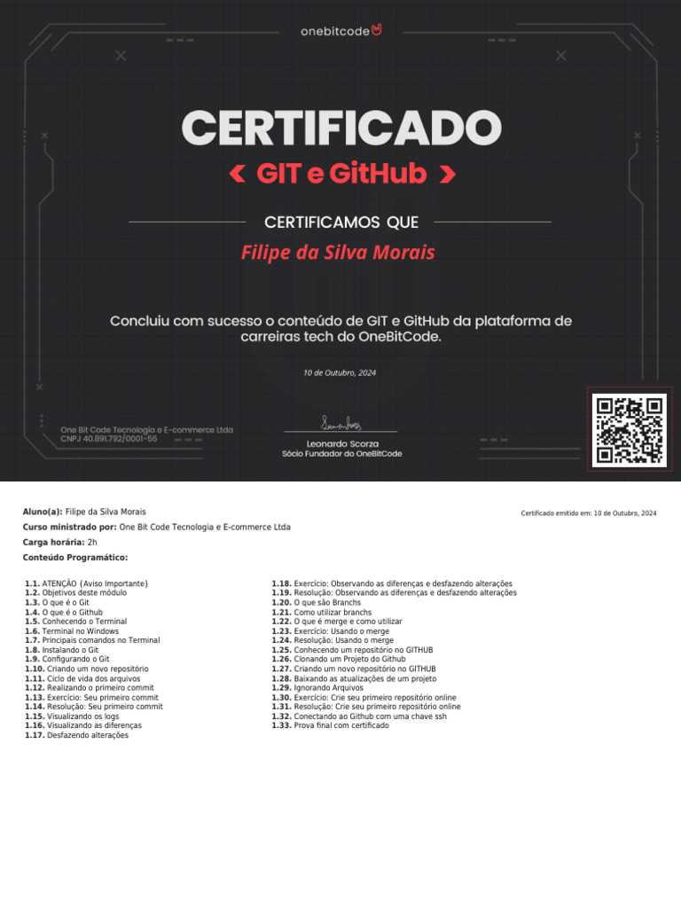 Curso de Git e GitHub com Certificado | PDF