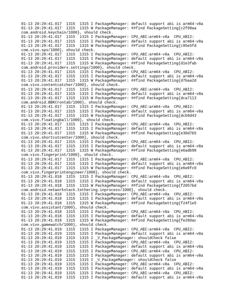 Android PackageManager Logs Analysis | PDF | Java (Programming Language ...