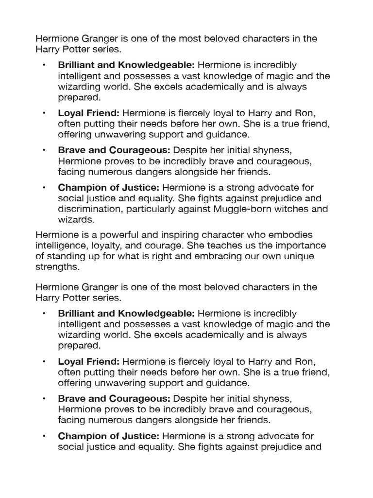 Hermione Granger Introduction Pdf
