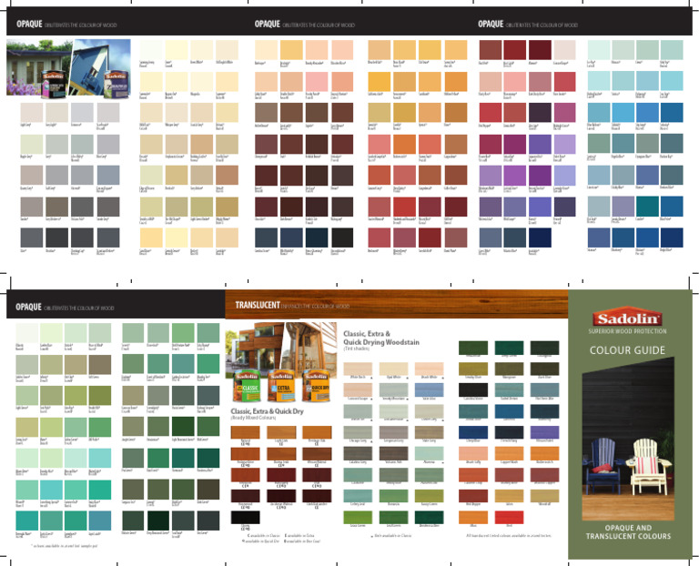 Sadolin Paint Colour Chart Overview | PDF