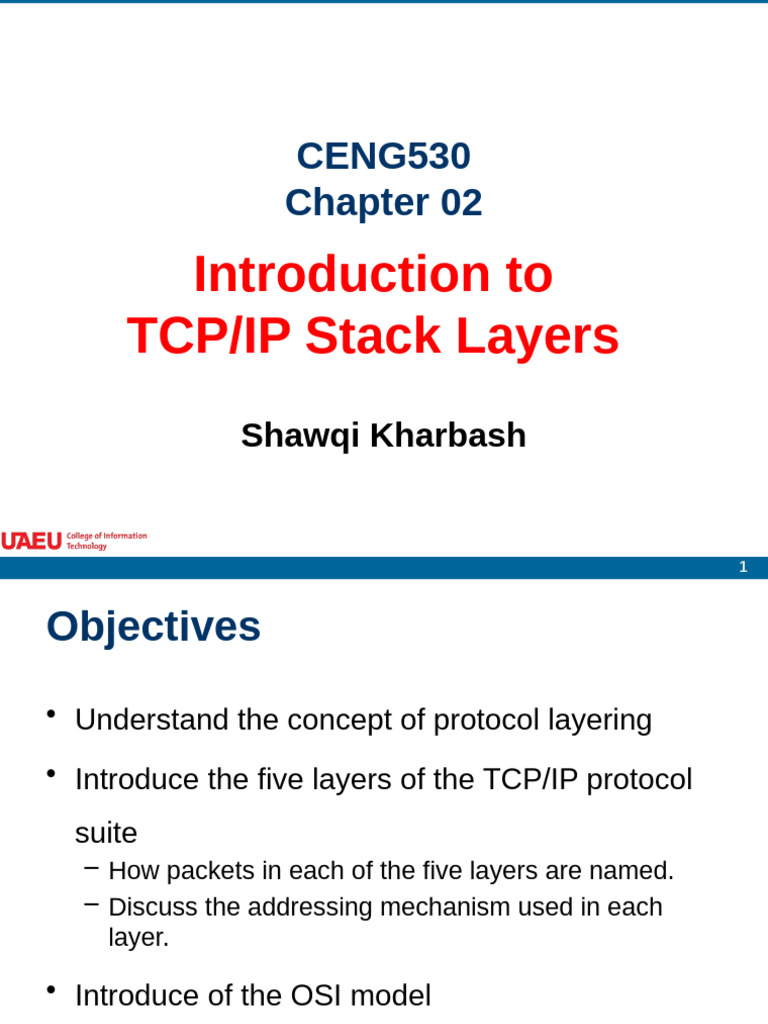 Lecture01 Introduction to TCP-IP Stack Layers | PDF | Internet ...