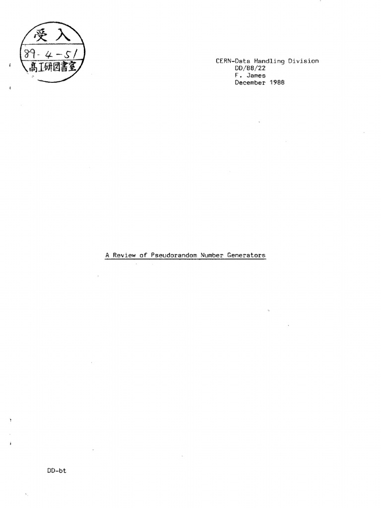 A Review of Pseudorandom Number Generators | PDF