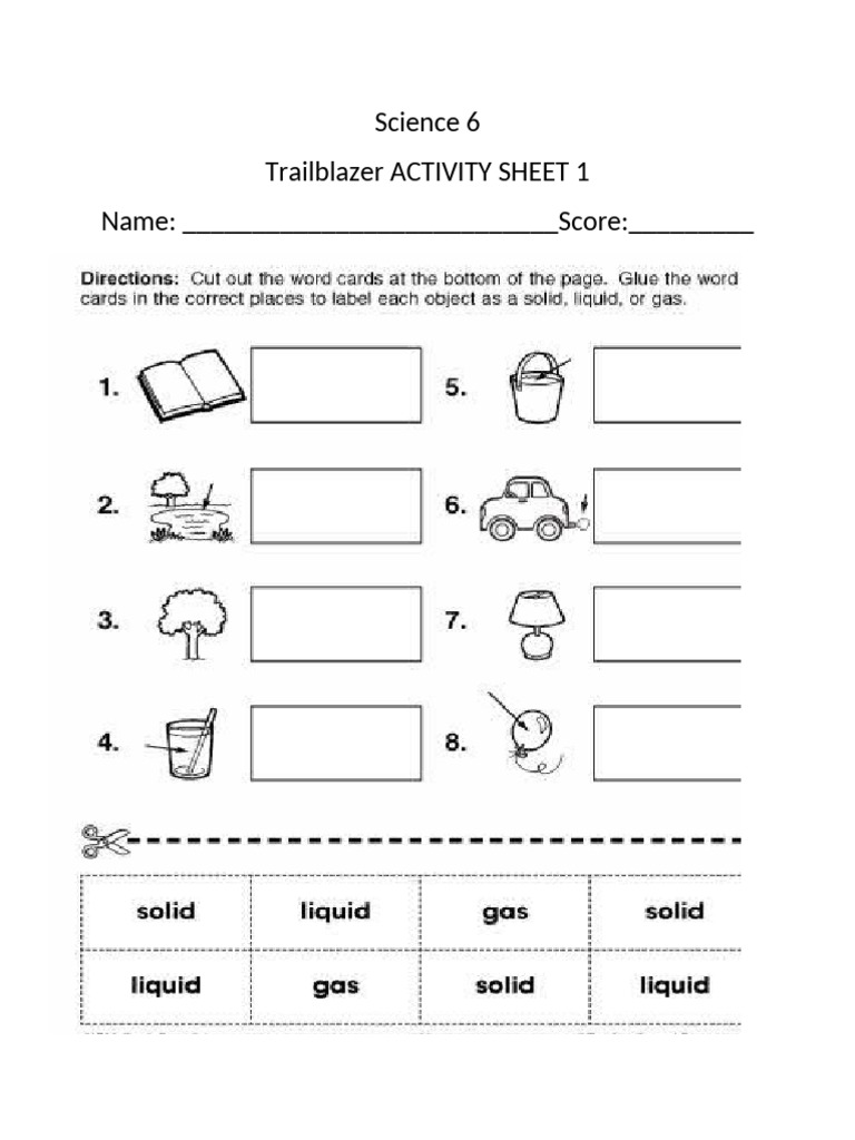 Activity Sheet 1 Q1 Science 6 | PDF