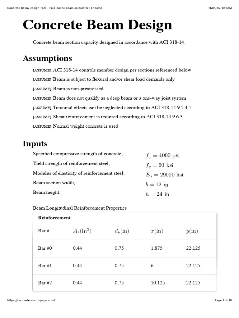 Concrete beam design tool free online beam calculator pdf beam