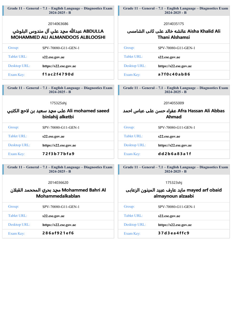 Grade 11 - General - 7.1 - English Language - Diagnostics Exam 2024 ...