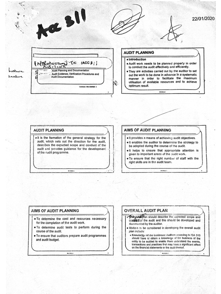 Auditing planning and documentation pdf