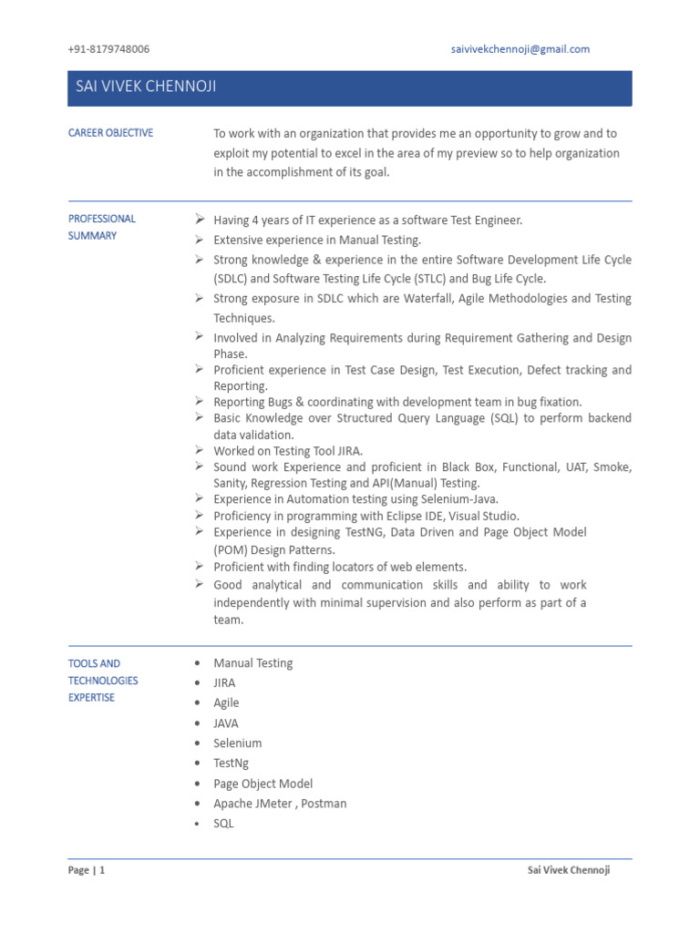 Software Test Engineer Resume | PDF | Software Testing | Software
