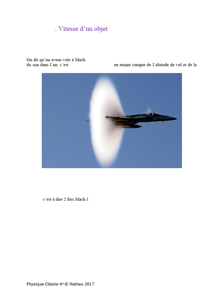 Vitesse Mach en km/h | PDF | Vitesse | Nombre de Mach