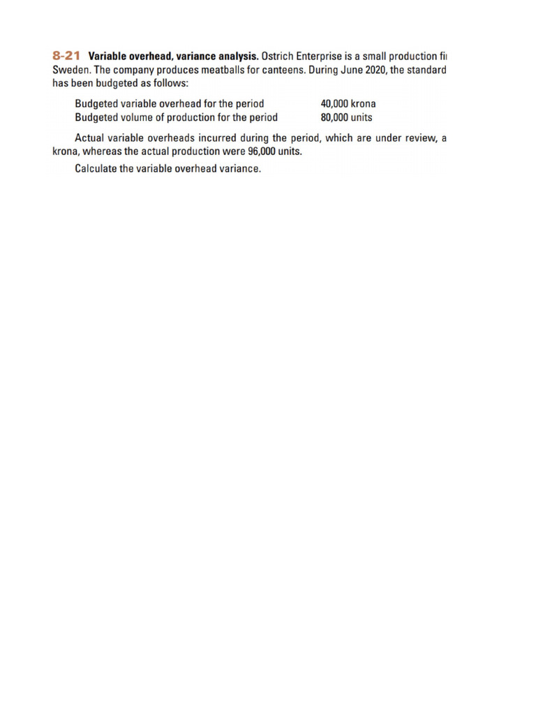 Variable Overhead Analysis for Tarts | PDF