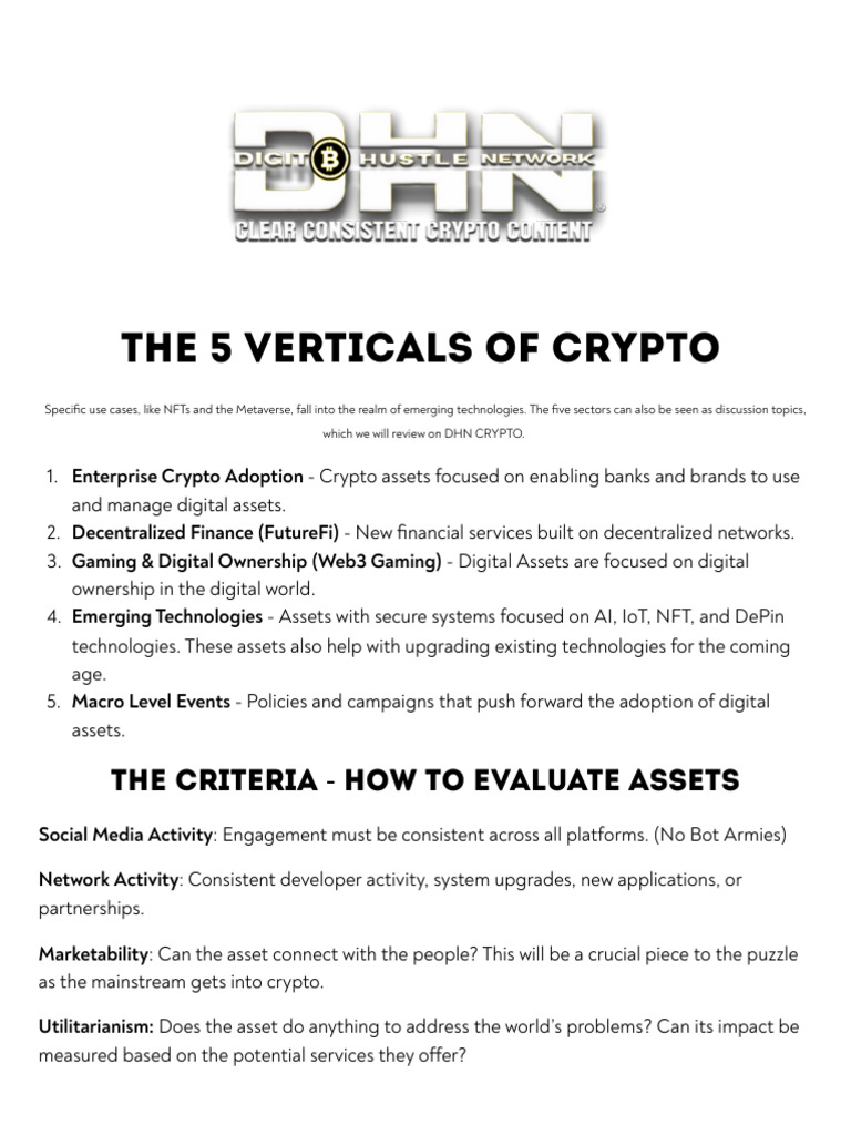 The 5 Verticals of Crypto | PDF | Cryptocurrency