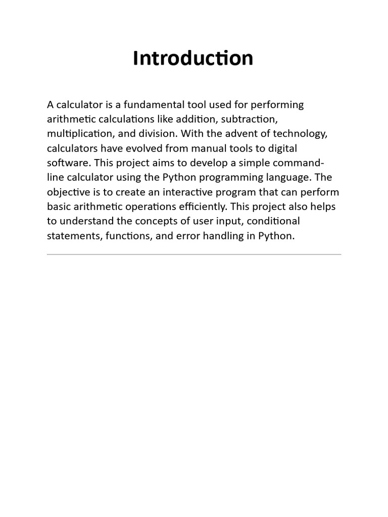Python Basic Calculator Project | PDF | Python (Programming Language ...
