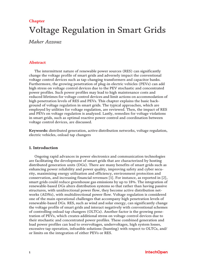 Voltage Regulation in Smart Grids: Maher Azzouz | PDF | Transformer ...