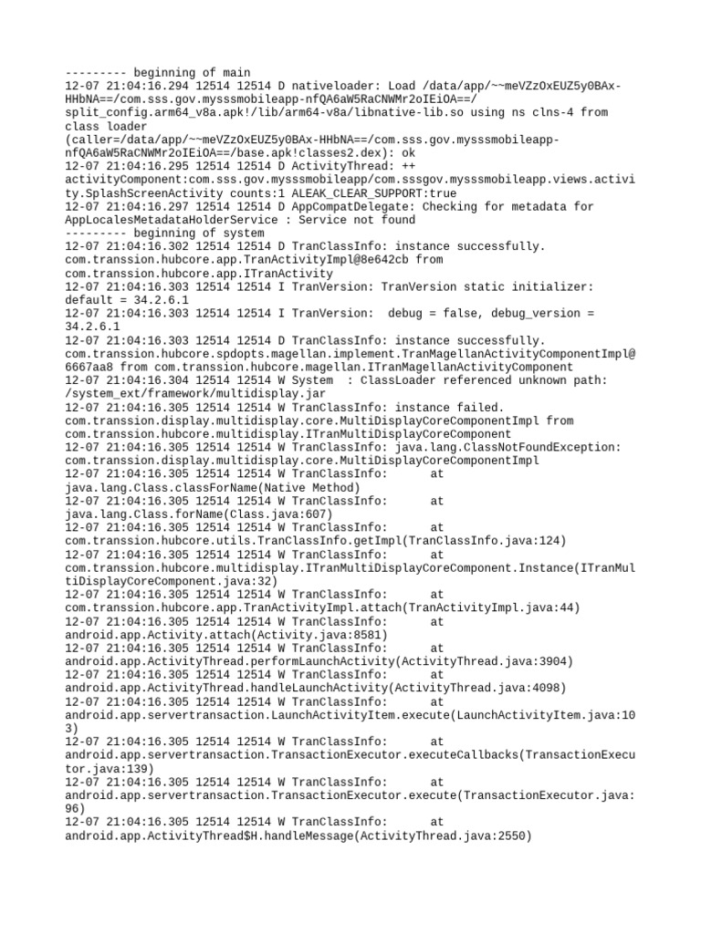 App Activity and Class Loader Logs | PDF | Computing Platforms | Computing