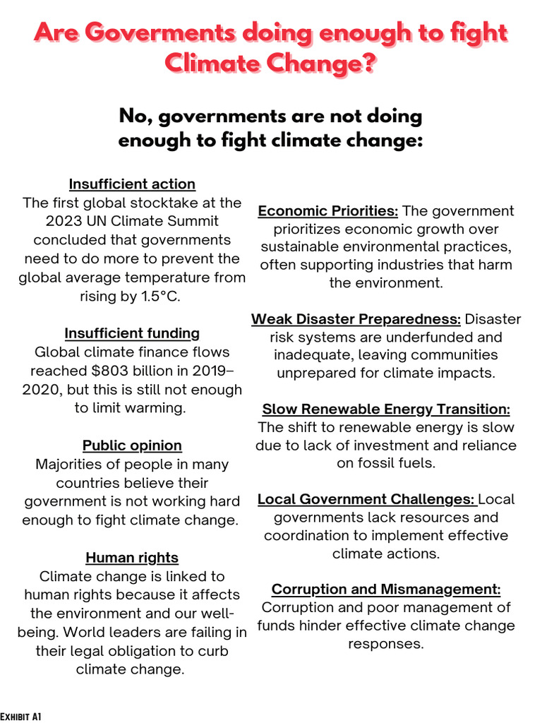 Are Goverments Doing Enough To Fight Climate Change 4.0 | PDF | Climate ...