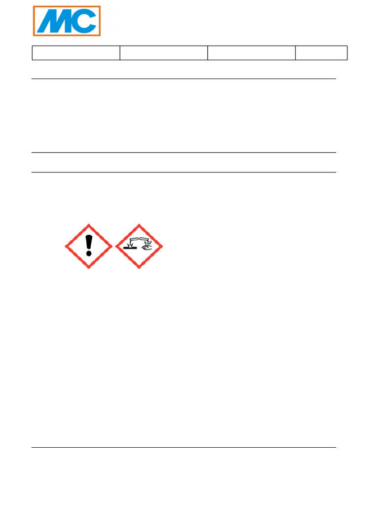 Ficha de Segurança MC-Injekt 1264 Compact | PDF | Embalagem e rotulagem ...