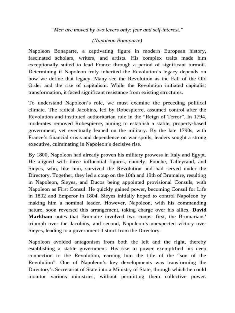 Napoleon's Complex Legacy Explained | PDF | Napoleon