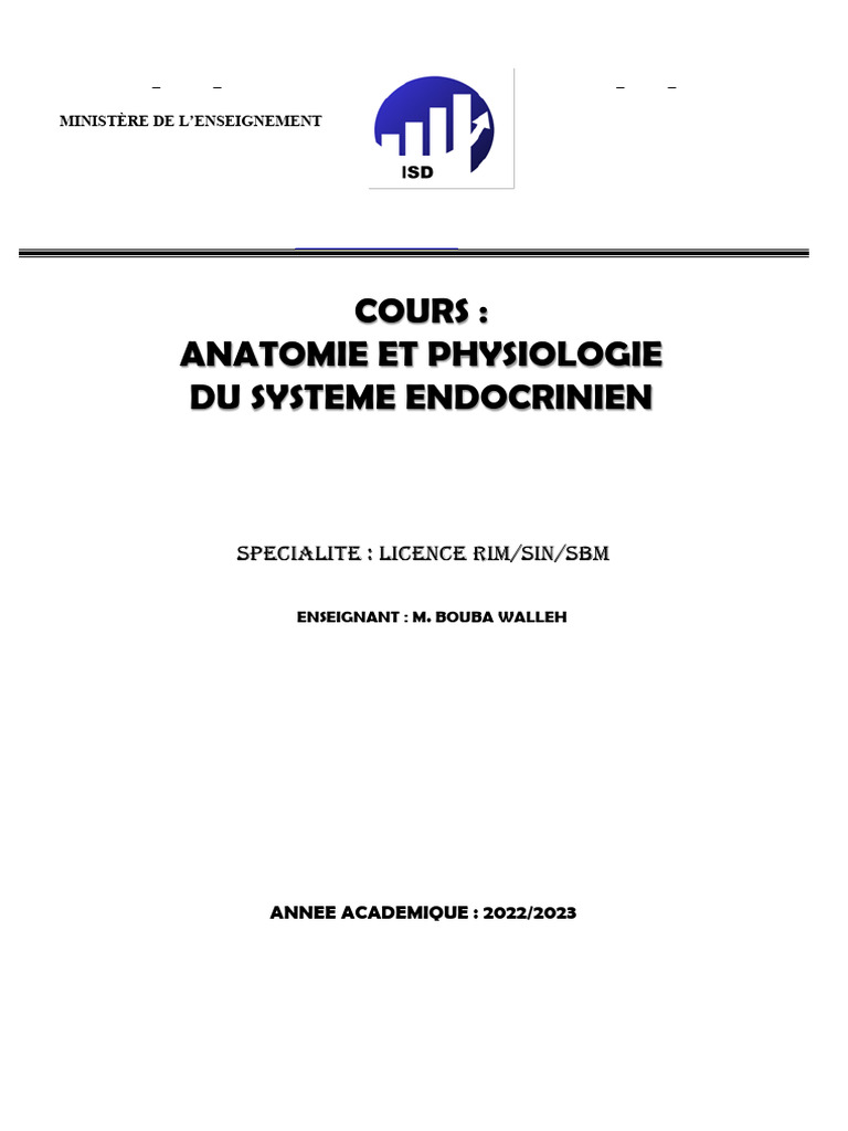 Anatomie et Physiologie du Système Endocrinien | PDF | Hypophyse | Pancréas