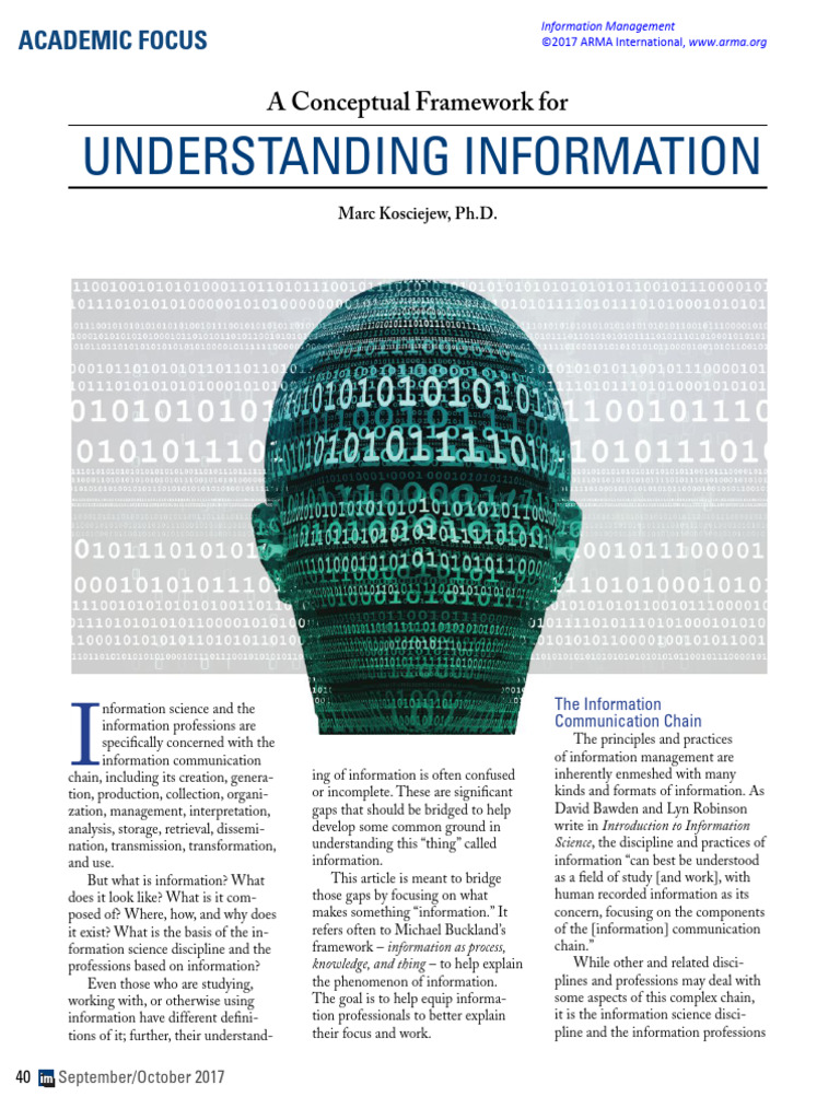 Conceptual Framework Understanding Information Kosciejew | PDF ...