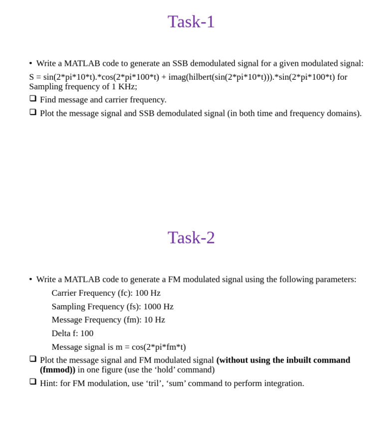 Comm Lab-3 P1 | PDF