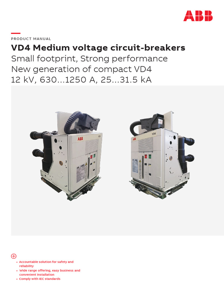VD4 Circuit Breaker Manual | PDF | Alternating Current | Electrical ...